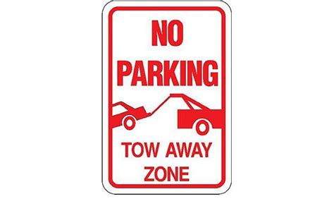 No Parking Tow Away Zone With Car Being Towed Sign Sp Barco Products