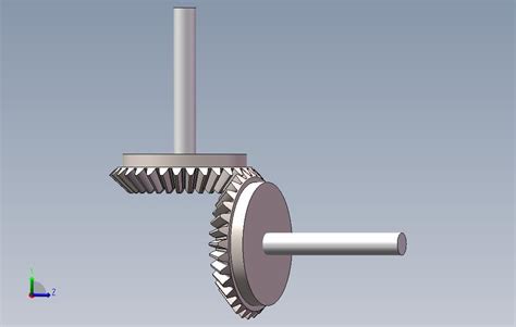 锥齿轮啮合传动 Solidworks 2014 模型图纸免费下载 懒石网