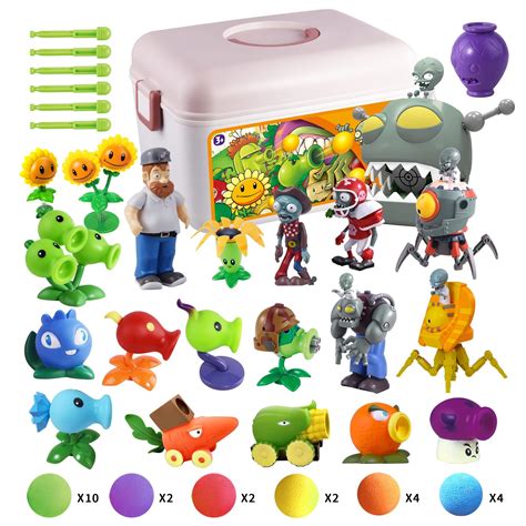 Plants Vs Zombies Action Figure Toys Shooting Dolls Pcs Set In Gift