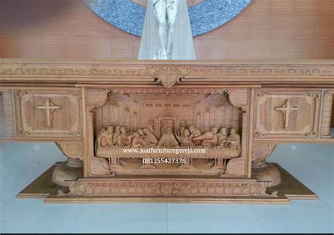 Meja Altar Gereja Ukir Perjamuan Kudus Toko Furniture Gereja