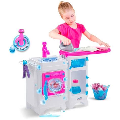 Lavanderia Lava E Passa - Lavanderia Infantil Completa - Lava e Passa - Sai Água - Magic Toys