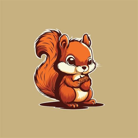 Ilustración de ardilla de dibujos animados lindo de vector gratis