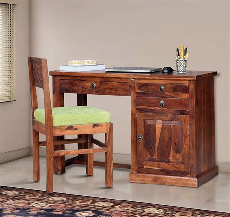 Krishana Art Palace Sheesham Wood Wooden Study Writing Desk Table For