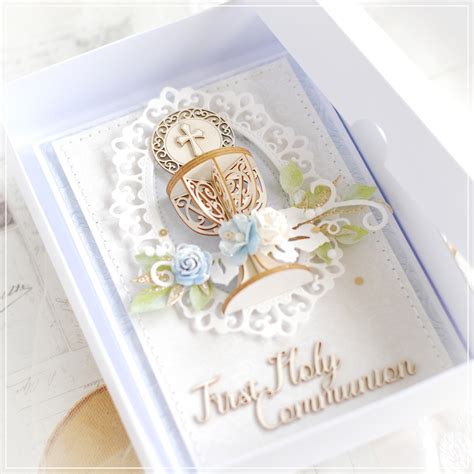 Personalised First Holy Communion card with 3D Chalice – Bloomar Design