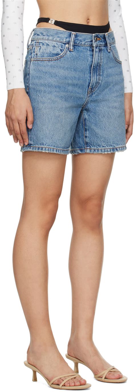 Alexander Wang Blue Low Rise Bikini Layer Denim Shorts Alexander Wang