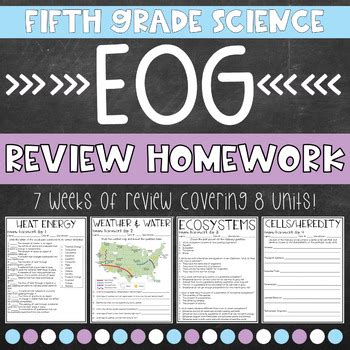 Science EOG Review Homework By Falling For Fifth TpT