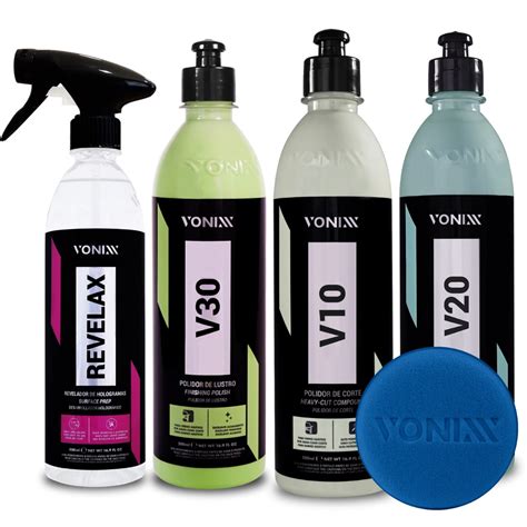 Kit V10 V20 V30 Revelax Polidor De Corte Refino E Lustro Para