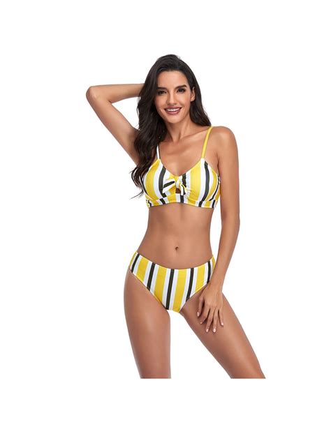 Bikini Str J K Pielowy Paski Te Czarne