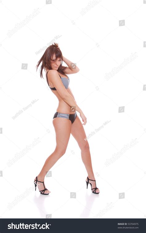 Sexy Bikini Model Over White Background Stock Photo 53704975 Shutterstock