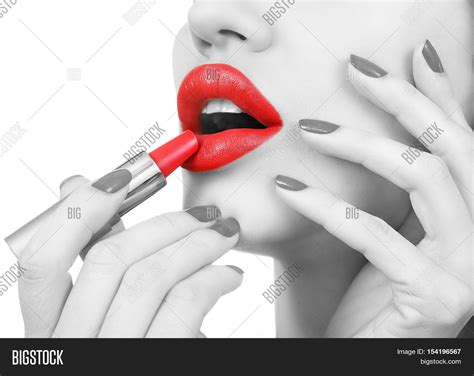Black And White Photography With Red Lips