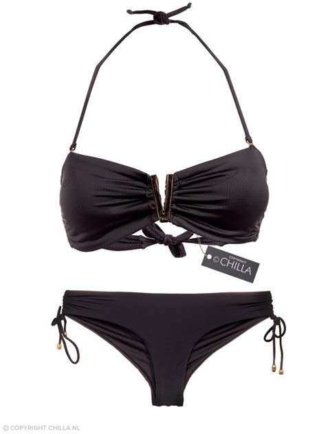 Bikini V Bandeau And Cheeky Black By Phax Bottom Size S Top Size S
