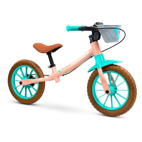 Bicicleta Para Pedal Iniciantes - Bicicleta de Equilíbrio Infantil Aro 12 C/ Cesto Iniciantes Crianças ...
