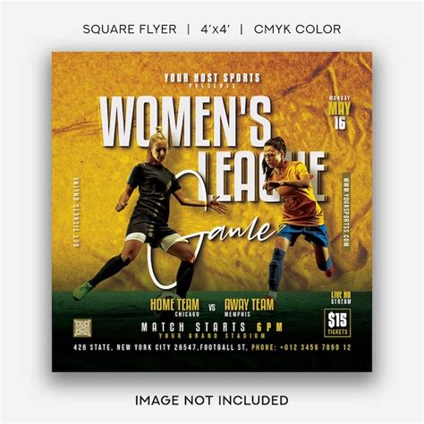 Premium Psd Womens League Soccer Flyer