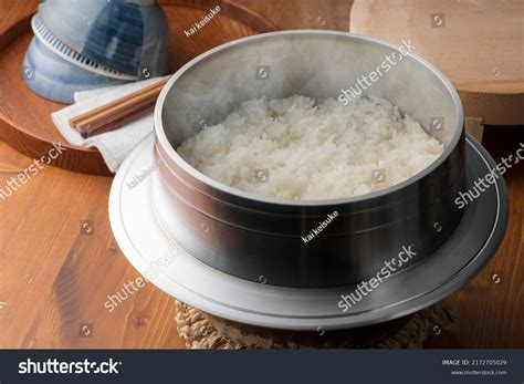 Cook Rice Traditional Japanese Rice Cooker Stock Photo 2172705029