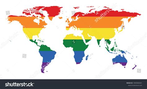 World Map Lgbt Flag Gay Lesbian Stock Vector Royalty Free 1890980941 Shutterstock
