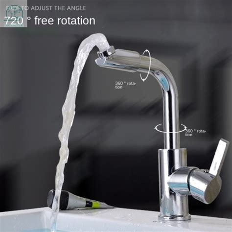 Rotatable Copper Stainless Steel Alloy Faucet Hot Cold Dual Single Cold Bathroom Kitchen Sink