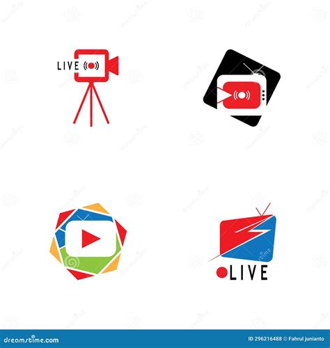 Live TV Streaming Logo Vector Template Illustration Stock Vector
