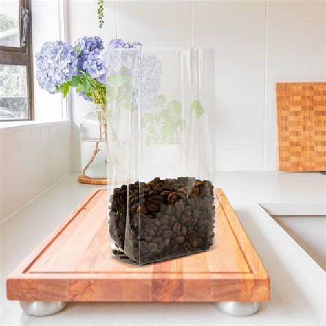 Food Safe Material High Clarity Flat Bottom Gusset Organic Candied Nuts