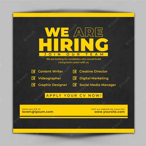 Premium PSD | We are hiring social media template
