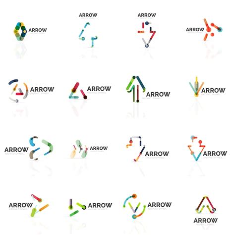 Premium Vector Set Of Linear Arrow Abstract Logos Connected