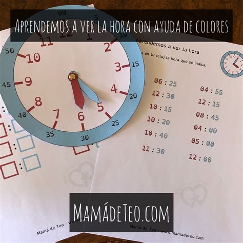 Reloj para recortar y ver la hora — Mamá de Teo | Adaptaciones | Autismo