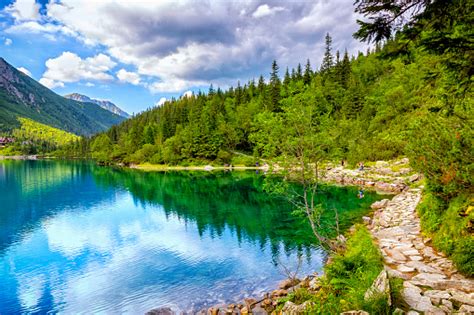 Holidays In Poland Morskie Oko Lake In The Tatra Mountains Stock Photo ...