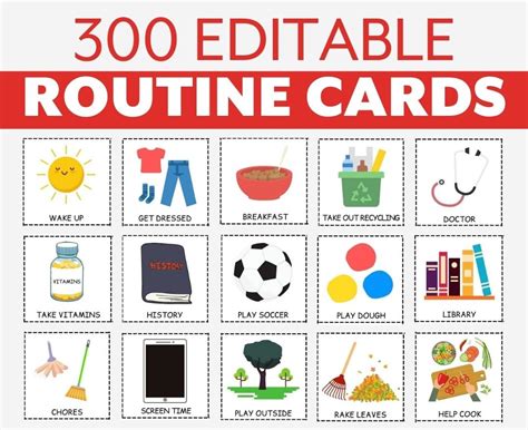 Daily Routine Picture Cards For Children