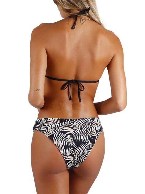 Ensemble deux pièces bikini triangle push up Ethnic Leaves Noir Kiabi 46 55