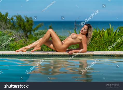 Beautiful Blonde Nude Model Poses Swimming Stock Photo Shutterstock