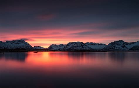 Обои море, закат, горы, Норвегия | Sunset landscape, Sunset, Sunset ...