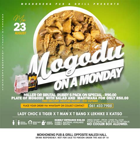 Mokhoneng Pub & Grill Presents Mogodu on a Monday - Urban Street Culture