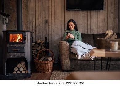 Brunette Woman Home Alone Sitting On Stock Photo Shutterstock