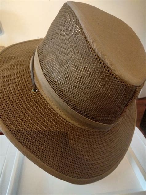 Henschel Polycotton Brown Aussie Breezer Safari Mesh Hat With Chin Cord