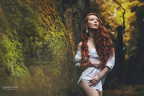 Women Rock Nature Redhead Women Outdoors Marketa Novak Long Hair