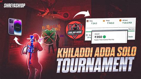 Khiladi Adda Solo Tournament Gameplay 🏆 Per Kill 20₹ Daily 350₹ Wins 🤑