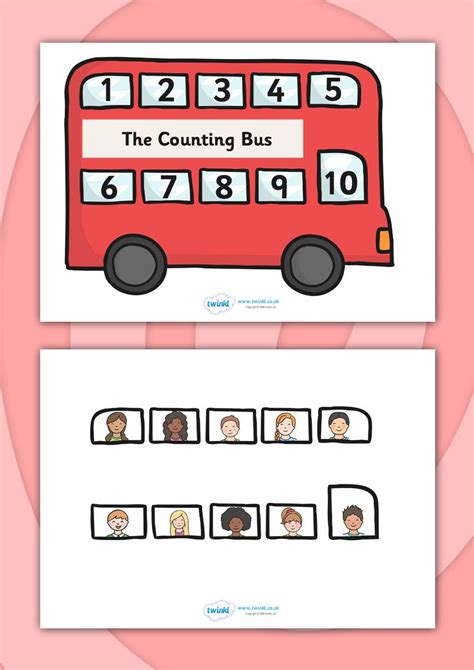 Twinkl Resources Interactive Bus Counting Activity Printable