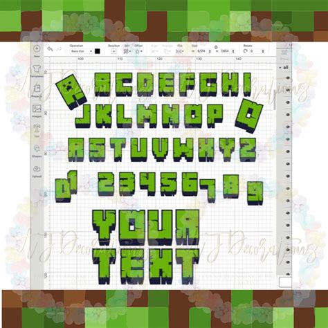 Minecraft Font Alphabet and Number PNG SVG Files Only - Etsy