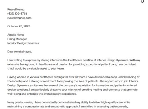 1 Healthcare Cover Letter Examples With In Depth Guidance