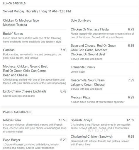 Popo S Fiesta Del Sol Mexican Food Menu In Glendale Az Order