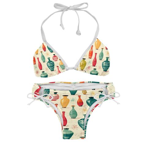 Bowling Swim Wear Bikini Set With Detachable Sponge Adjustable Strap Two Pack For Versatile