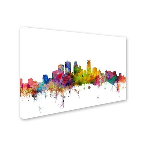 Trademark Fine Art Framed 30-in H x 47-in W Cityscape Print on Canvas ...