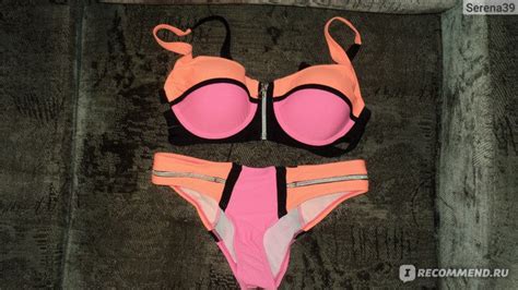 Купальник AliExpress New Sexy Women Shoulder Strap Bandage Bikini Set Zipper Swimsuit Strappy