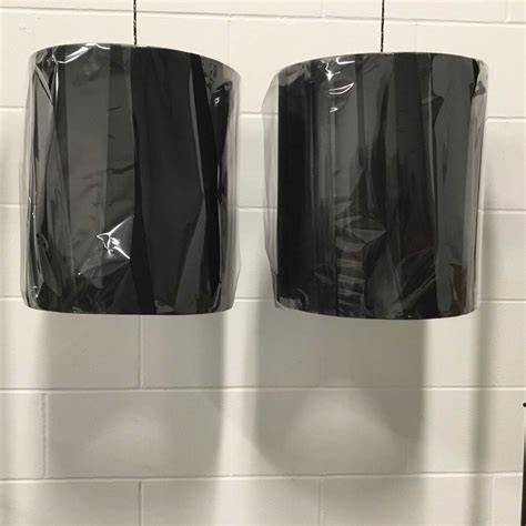 Lot 189 Pair Of Black Drum Lamp Shades 305cm High