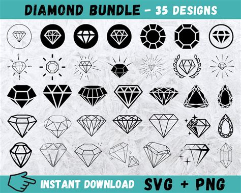 Diamond Svg Jewel Svg Jewelry Svg Diamond Circut Diamond Silhouette