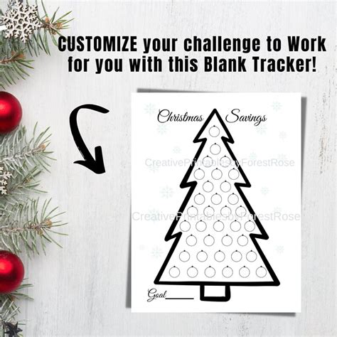 Christmas Savings Tracker Printable Christmas Savings Challenge