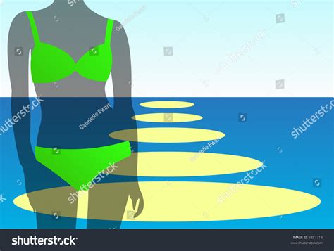 Female Bikini On Summer Vacation Beach Stock Illustration Shutterstock
