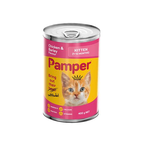 Pamper Kitten Chicken & Barley Wet Cat Food 400gm x 12 - Bob Martin & Co