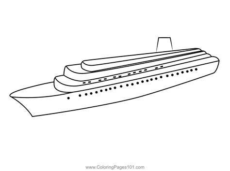 Cruise Ship Coloring Page For Kids Free Ships Printable Coloring