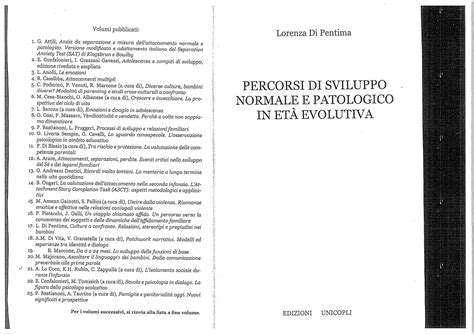 Libro Di Pentima Riassunto Percorsi Di Sviluppo Normale E