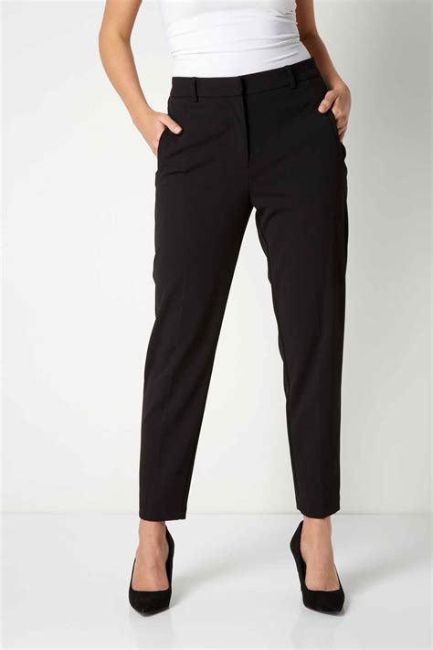 Black Straight Leg Stretch Trouser Roman Originals Uk